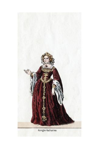 Giclee Print: Queen Katharine, Costume Design for Shakespeare's Play, Henry VIII, 19th Century: 24x16in