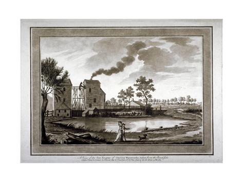 Giclee Print: A View of the Fire Engine of Chelsea Waterworks Taken from the Roadside, 1783: 24x18in