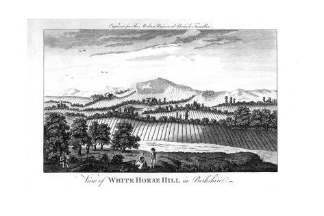 Giclee Print: White Horse Hill, Berkshire, Late 18th Century: 24x16in