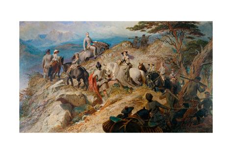 Giclee Print: Morning in the Highlands. the Royal Family Ascending Lochnagar, 1853 by Carl Haag: 24x16in