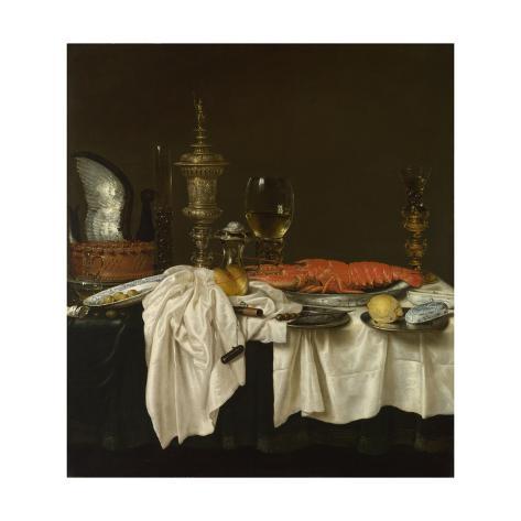 Giclee Print: Still Life with a Lobster, C. 1650-1660 by Willem Claesz Heda : 16x16in