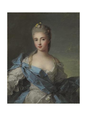 Giclee Print: Portrait of Duchesse De La Rochefoucauld by Jean-Marc Nattier: 16x12in