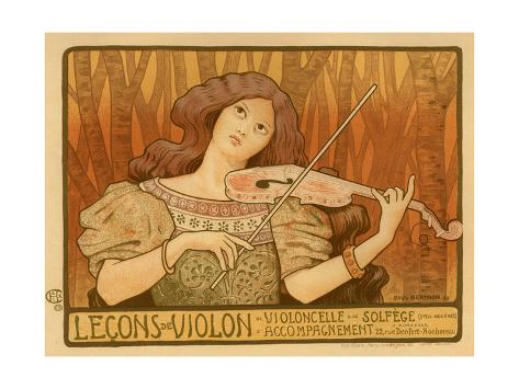 Giclee Print: Leçons De Violon, 1898 by Paul Berthon: 16x12in