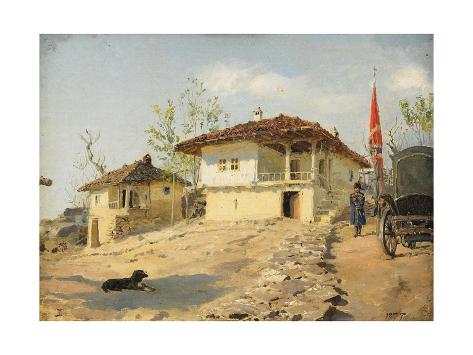 Giclee Print: The Staff of Don Cossacks in Bulgaria in 1877, 1877 by Vasili Dmitrievich Polenov: 24x18in