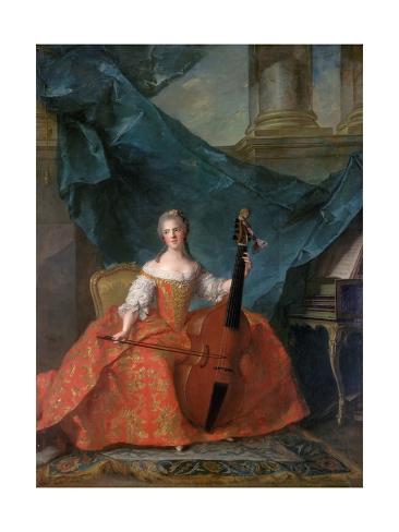 Giclee Print: Princess Anne Henriette of France (1727-175) by Jean-Marc Nattier: 16x12in