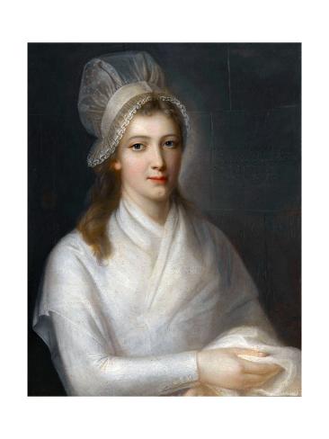 Giclee Print: Portrait of Charlotte Corday (1768-179) by Jean-Jacques Hauer: 24x18in