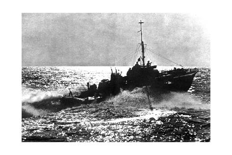 Giclee Print: Allied Motor Torpedo Boat on Patrol Off the French Coast, 1944: 18x12in