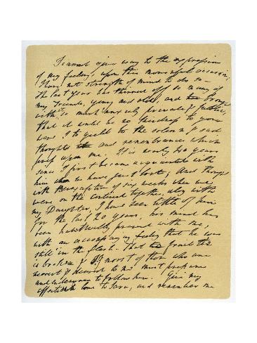 Giclee Print: Letter from William Wordsworth on the Death of Samuel Taylor Coleridge, 29th July 1834 by William Wordsworth: 16x12in