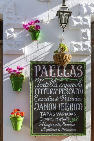 Photographic Print: Spain, Andalusia, Cadiz Province, Tarifa. Outdoor Cafè in the Old Town by Matteo Colombo: 12x8in