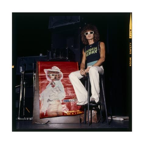 Photographic Print: Michel Polnareff at the Olympia, Paris, 27 March 1973 by Marcel Begoin: 16x16in