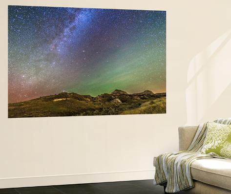 Wall Mural: The Northern Autumn Stars and Constellations Rising over Dinosaur Provincial Park by Stocktrek Images: 72x48in