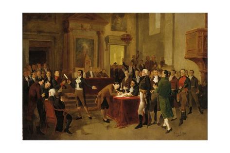 Giclee Print: Signing of the Declaration of Independence by Arturo Michelena: 24x16in
