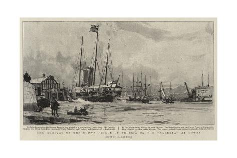 Giclee Print: The Arrival of the Crown Prince of Prussia on the Alberta at Cowes by Charles Edward Dixon: 24x16in