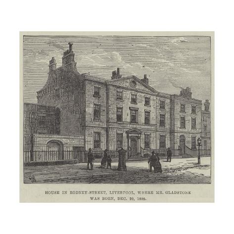 Giclee Print: House in Rodney-Street, Liverpool, Where Mr Gladstone Was Born, 29 December 1809 by Frank Watkins: 16x16in