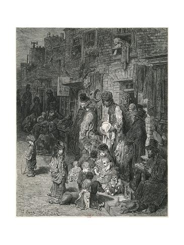 Giclee Print: Slums of London by Gustav Dore: 24x18in