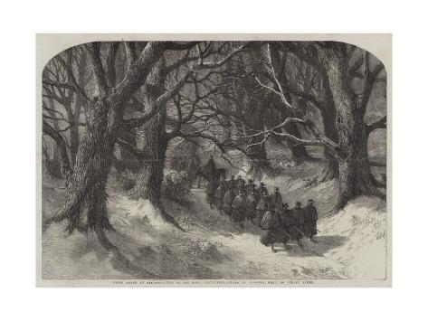 Giclee Print: Night March at Christmas-Tide of the Rifle Volunteers, 1st Surrey Rifles by Harrison William Weir: 24x18in