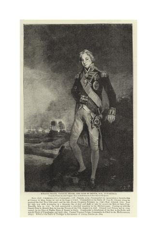 Giclee Print: Horatio Nelson, Viscount Nelson, and Duke of Bronte, Kb, Vice-Admiral by John Hoppner: 24x16in