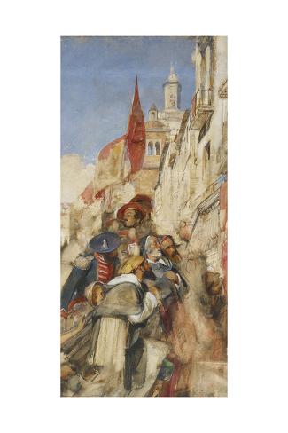 Giclee Print: Study for the Proclamation of Don Carlos by John Frederick Lewis: 24x16in