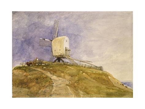 Giclee Print: Windmill on a Hill, 19th Century by John Sell Cotman: 24x18in