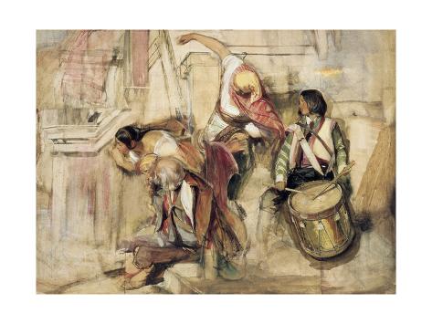 Giclee Print: Study for the Proclamation of Don Carlos by John Frederick Lewis: 24x18in