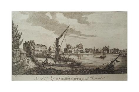 Giclee Print: A View of Hammersmith from Chiswick, Engraved by John Royce (Fl.1764-90), C.1770 by John Oliphant: 24x16in