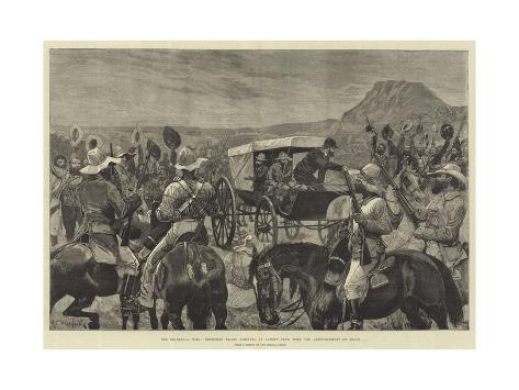 Giclee Print: The Transvaal War, President Brand Arriving at Laing's Neck with the Announcement of Peace by Richard Caton Woodville II: 24x18in