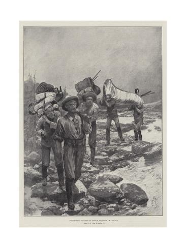 Giclee Print: Prospecting for Gold in British Columbia, a Portage by Richard Caton Woodville II: 24x18in