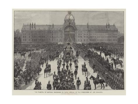 Giclee Print: The Funeral of Marshal Macmahon in Paris, Arrival of the Procession at Les Invalides by Richard Caton Woodville II: 24x18in