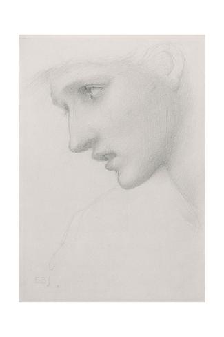 Giclee Print: Female Head in Profile to the Left by Edward Burne-Jones: 24x16in