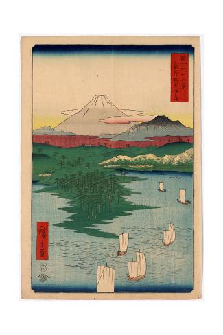 Giclee Print: Musashi Noge Yokohama by Utagawa Hiroshige: 24x16in