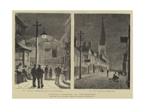 Giclee Print: Electric Lighting at Chesterfield by William Henry James Boot: 24x18in