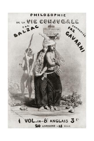 Giclee Print: Illustration by Paul Gavarni for Philosophie De La Vie Conjugale by Honoré De Balzac: 24x16in