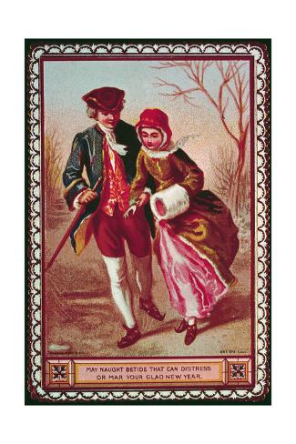 Giclee Print: May Naught Betide That Can Distress or Mar Your Glad New Year, Pub. by Marcus Ward and Co: 24x16in