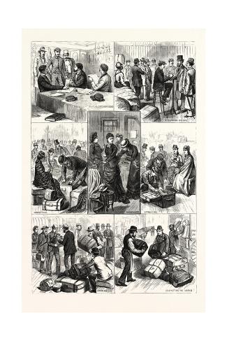 Giclee Print: New York: the Terror of Ocean Travelers, a Day with a Custom House Inspector. U.S, 1880 1881: 24x16in