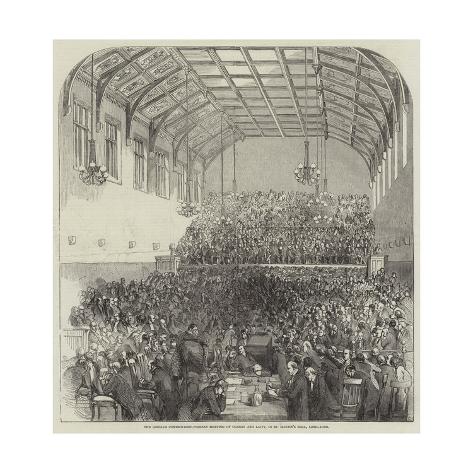 Giclee Print: The Gorham Controversy, Great Meeting of Clergy and Laity, in St Martin's Hall, Long-Acre: 16x16in