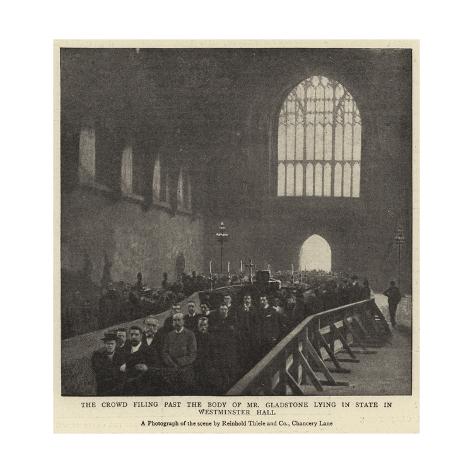 Giclee Print: The Crowd Filing Past the Body of Mr Gladstone Lying in State in Westminster Hall: 16x16in