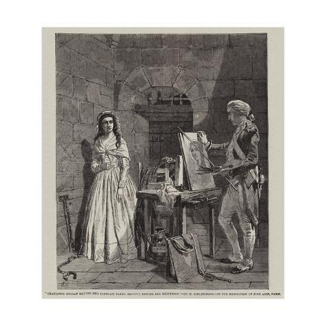 Giclee Print: Charlotte Corday Having Her Portrait Taken Shortly before Her Execution: 16x16in