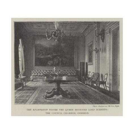 Giclee Print: The Apartment Where the Queen Received Lord Roberts, the Council Chamber, Osborne: 16x16in