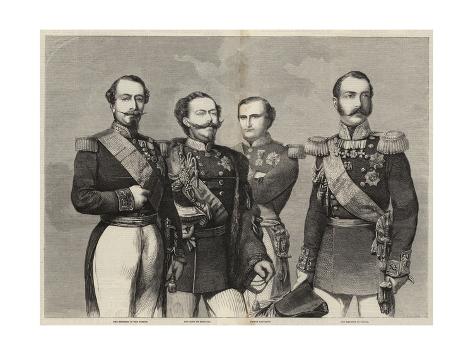 Giclee Print: The Emperors of France and Russia, the King of Sardinia, and Prince Napoleon: 24x18in