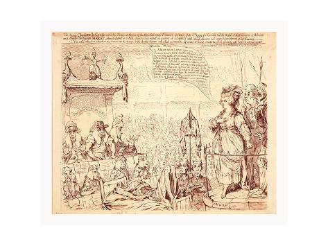 Giclee Print: The Heroic Charlotte La Corday, Upon Her Trial, at the Bar of the Revolutionary Tribunal of Paris: 24x18in