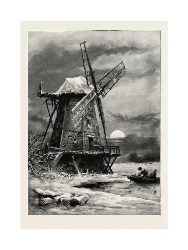 Giclee Print: The Old Hampton Windmill, Scenery of the Thames, UK, 19th Century: 24x18in