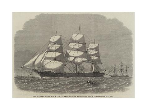 Giclee Print: The Ship Glad Tidings, with a Cargo of American Cotton, Entering the Port of Liverpool: 24x18in