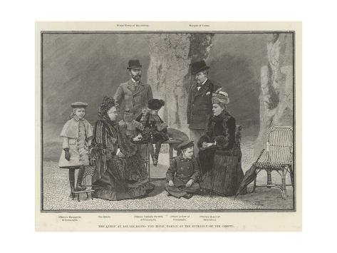 Giclee Print: The Queen at Aix-Les-Bains, the Royal Family at the Entrance of the Grotto: 24x18in