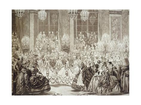 Giclee Print: Masked Ball at Versailles During Reign of Louis XV (1710-1774), France, 18th Century: 24x18in