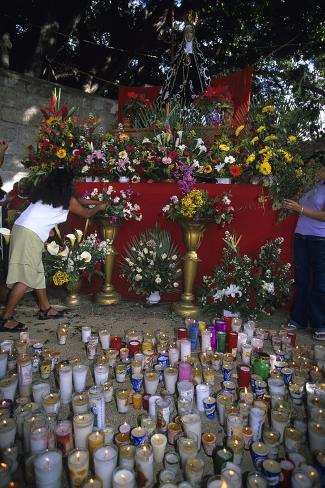 Photographic Print: Candle Offering, Virgin of Soledad Celebration, Oaxaca City, Oaxaca, Mexico: 24x16in