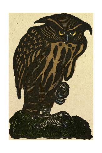 Giclee Print: Illustration of English Tales Folk Tales and Ballads. a Grumpy Owl: 18x12in