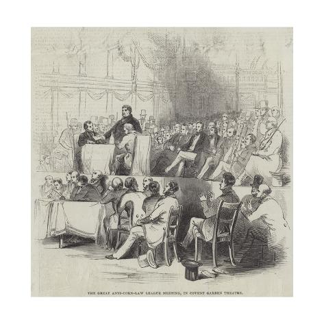 Giclee Print: The Great Anti-Corn-Law League Meeting, in Covent Garden Theatre: 16x16in