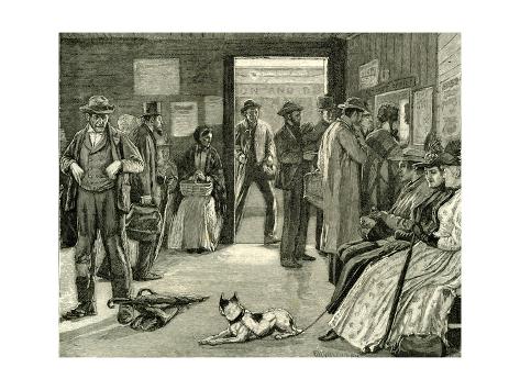 Giclee Print: To Chicago Via Niagara: a Wayside Railway Depot 1891, USA: 24x18in