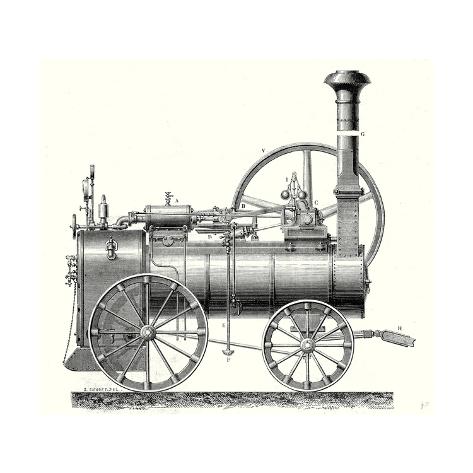 Giclee Print: M. Calla's Traction Engine: 16x16in