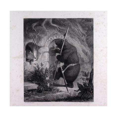Giclee Print: Bruin as Messenger: 16x16in